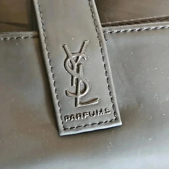 Yves Saint Laurent Parfums Black Vinyl Messenger Bag - Picture 2 of 5